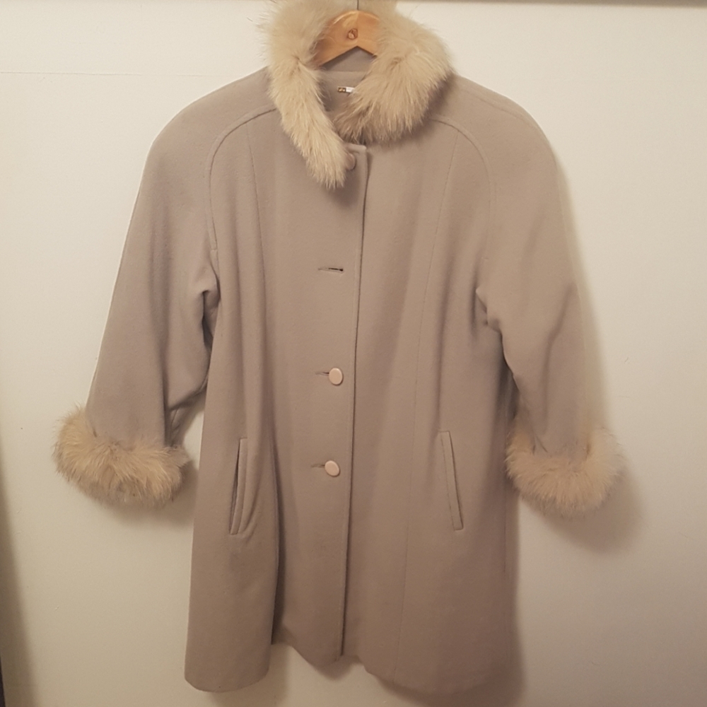 100% real fox collar coat
